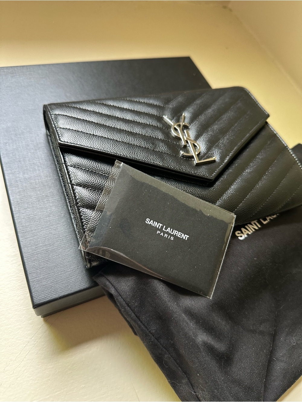 Saint Laurent Cassandre Leather Clutch - Picture 7 of 7